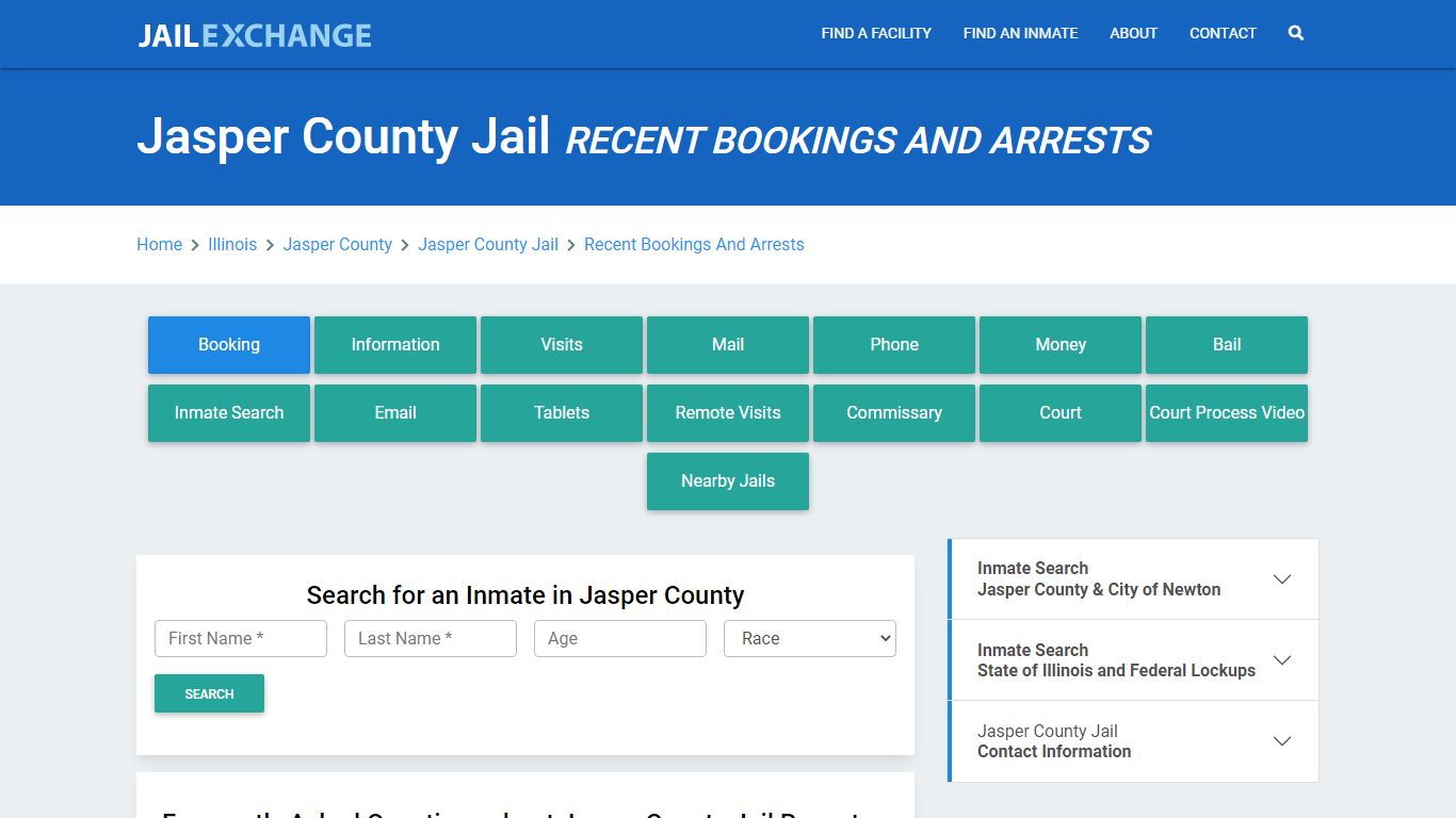 Jasper County Jail IL Recent Arrests and Bookings - Jail Exchange